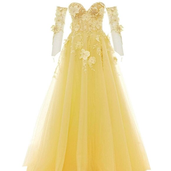 NWT Tarik Ediz 52149 Tulle Prom Dresses Teracotta Size 10 - Picture 1 of 7